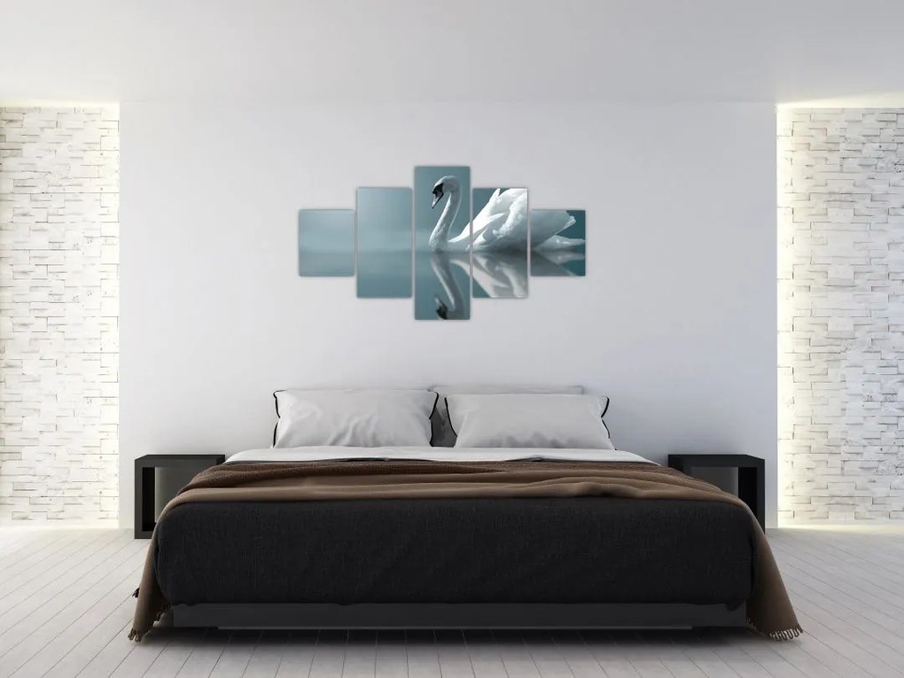 Obraz - Biały łabędź (125x70 cm)