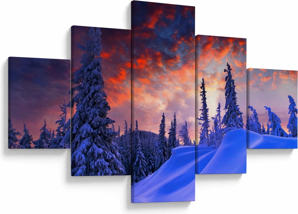 Obraz - Zimowy zmierzch (125x70 cm)