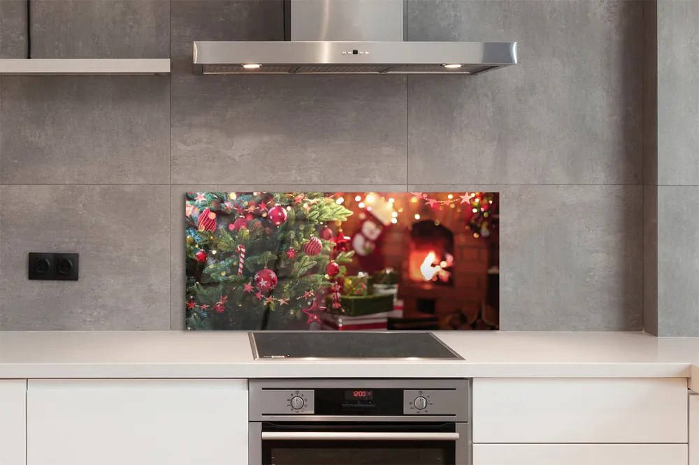 Panel szklany do Kuchni Bombki i Świąteczne Podarki