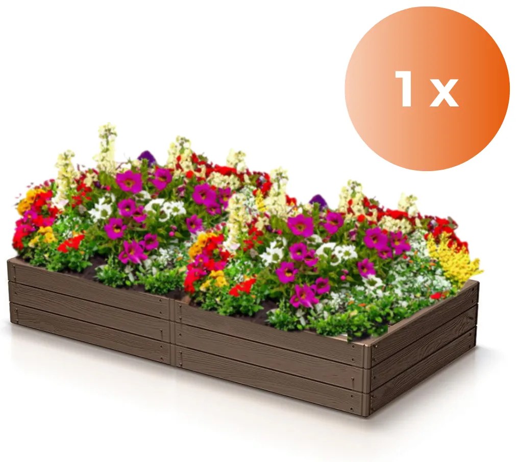 Podwyższona grządka WOODY 149x75,6x25cm, brązowa Prosperplast