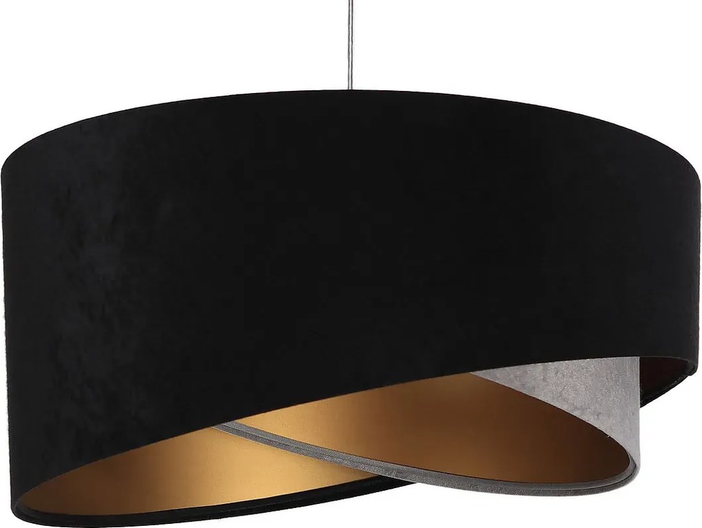 Czarno-szara lampa wisząca z weluru - 4X EX981 B4-C75