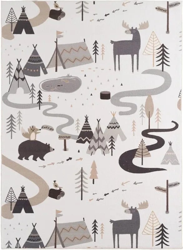 Dywan dziecięcy Coco Tipi Leśna Przygoda kremowy 140 cm x 200 cm