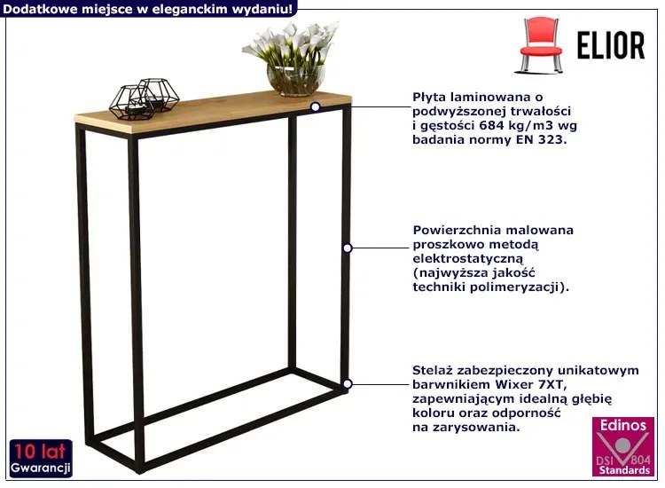 Industrialna konsola czarny + dąb lancelot K0-L38