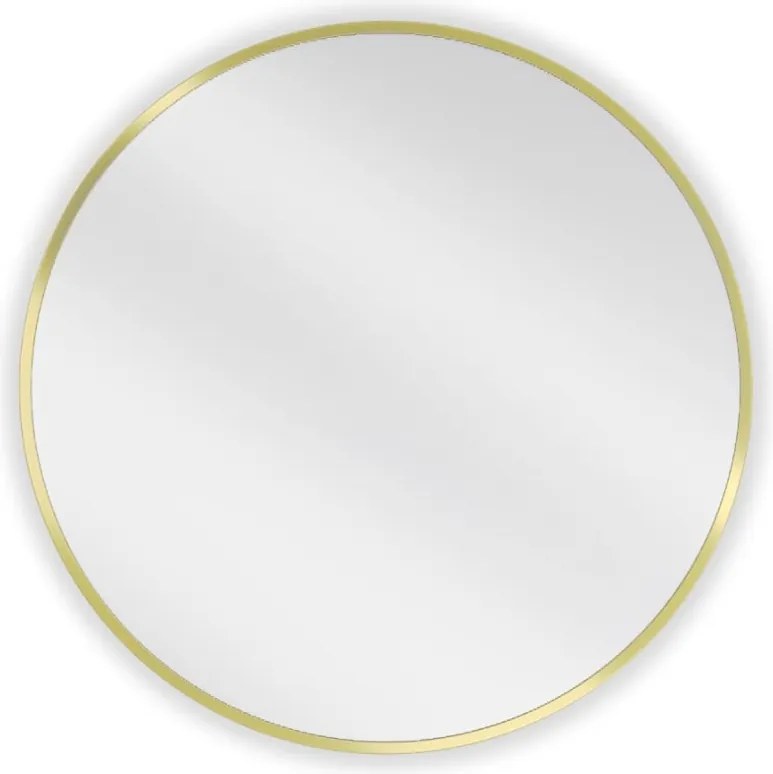 Mexen Loft lustro łazienkowe okragłe 60 cm, rama złota szczotkowana - 9850-060-060-000-50