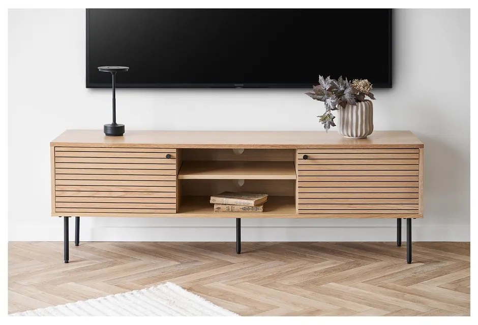 Szafka pod TV w dekorze dębu w naturalnym kolorze 40x50x150 cm Kyoto – House Nordic