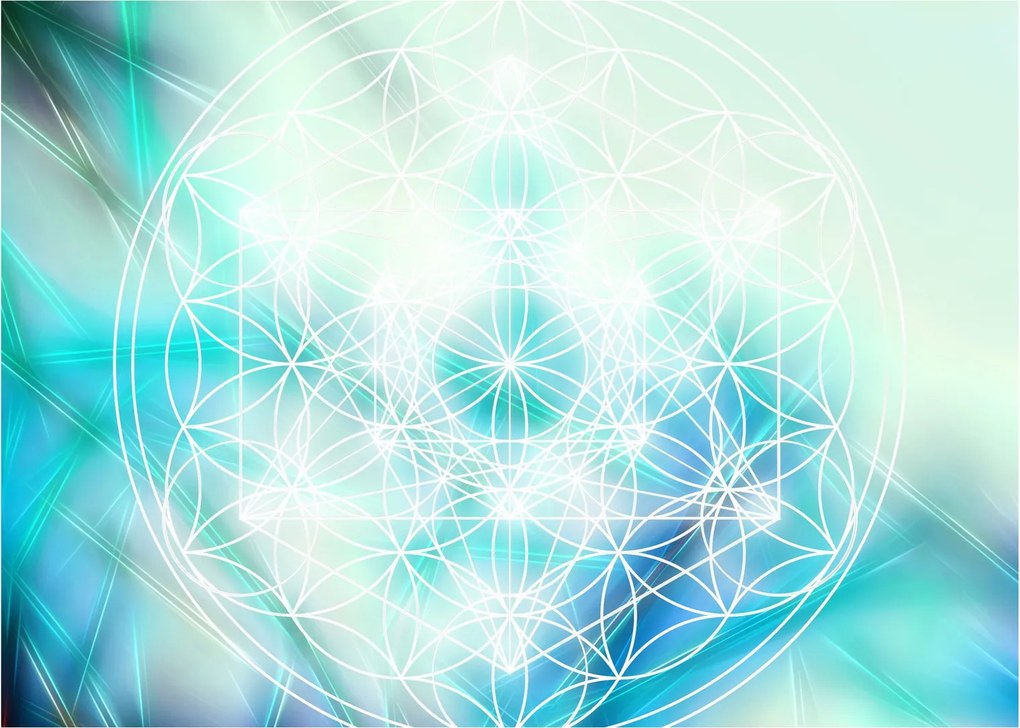 Obraz - Merkaba w turkusowym tle (70x50 cm)