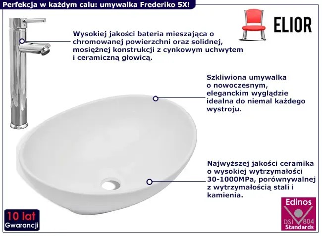 Komplet umywalki nablatowej z baterią F8-T14