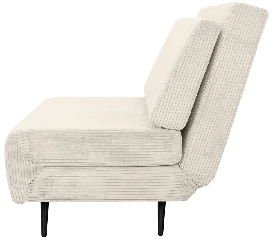 Kremowa sztruksowa rozkładana sofa 140 cm Mallory – Støraa