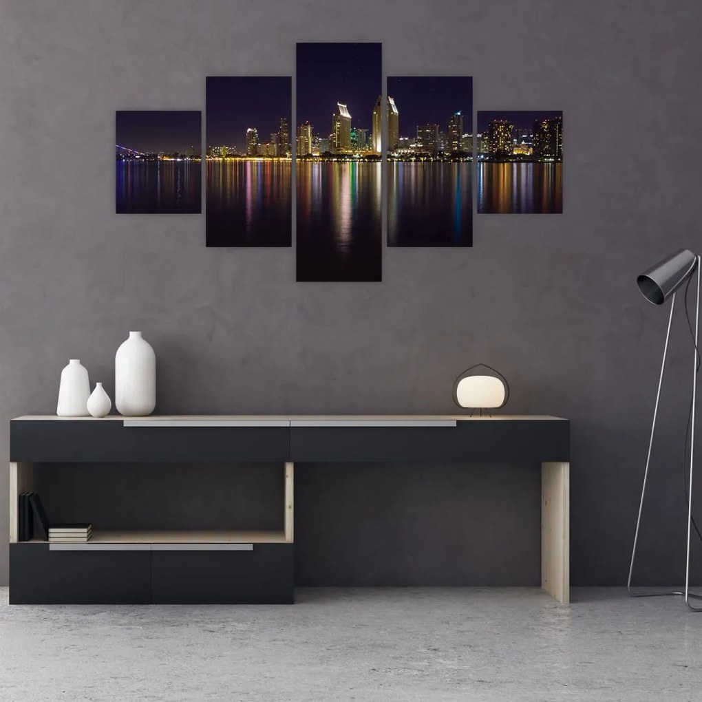 Obraz miasta nocą (125x70 cm)