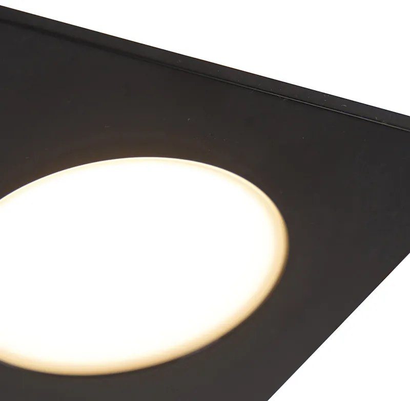 Zewnetrzna Zestaw 6 wpuszczanych reflektorów czarnych w komplecie z LED 3-stopniowy ściemniacz IP65 - Simply Nowoczesny Oswietlenie zewnetrzne