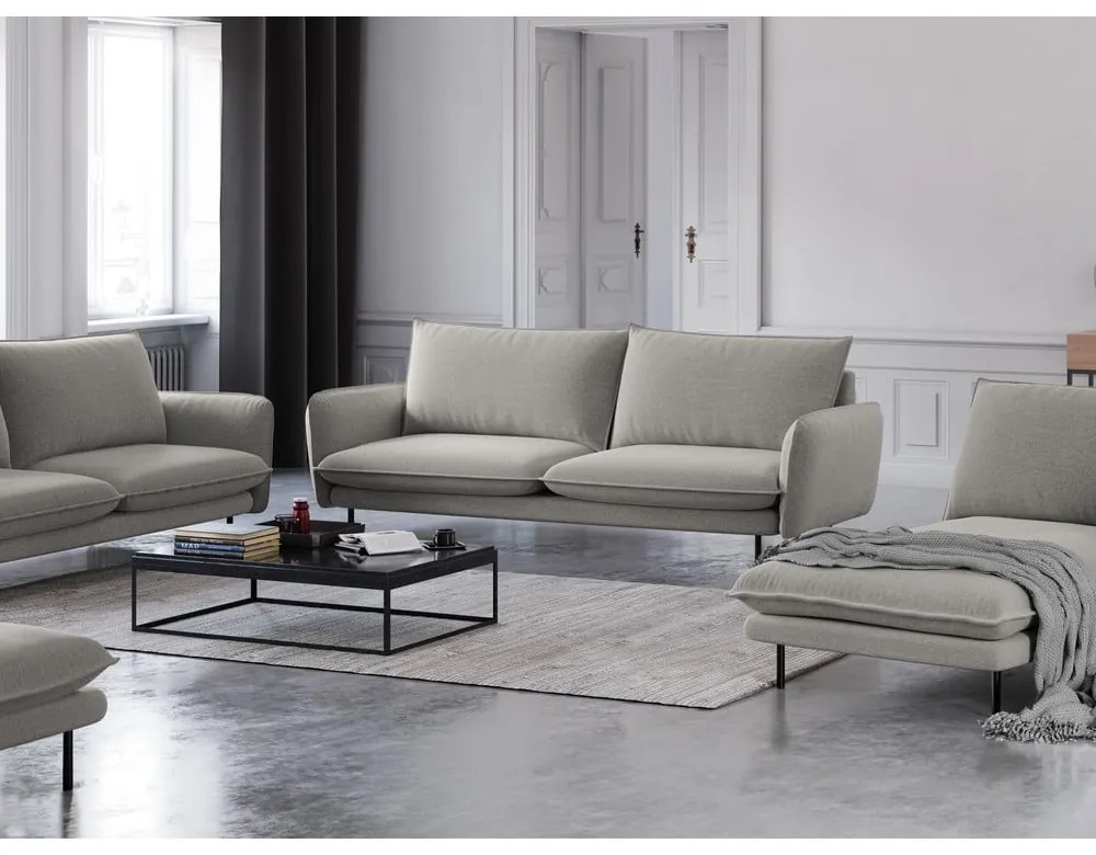 Jasnoszara sofa Cosmopolitan Design Vienna, 200 cm