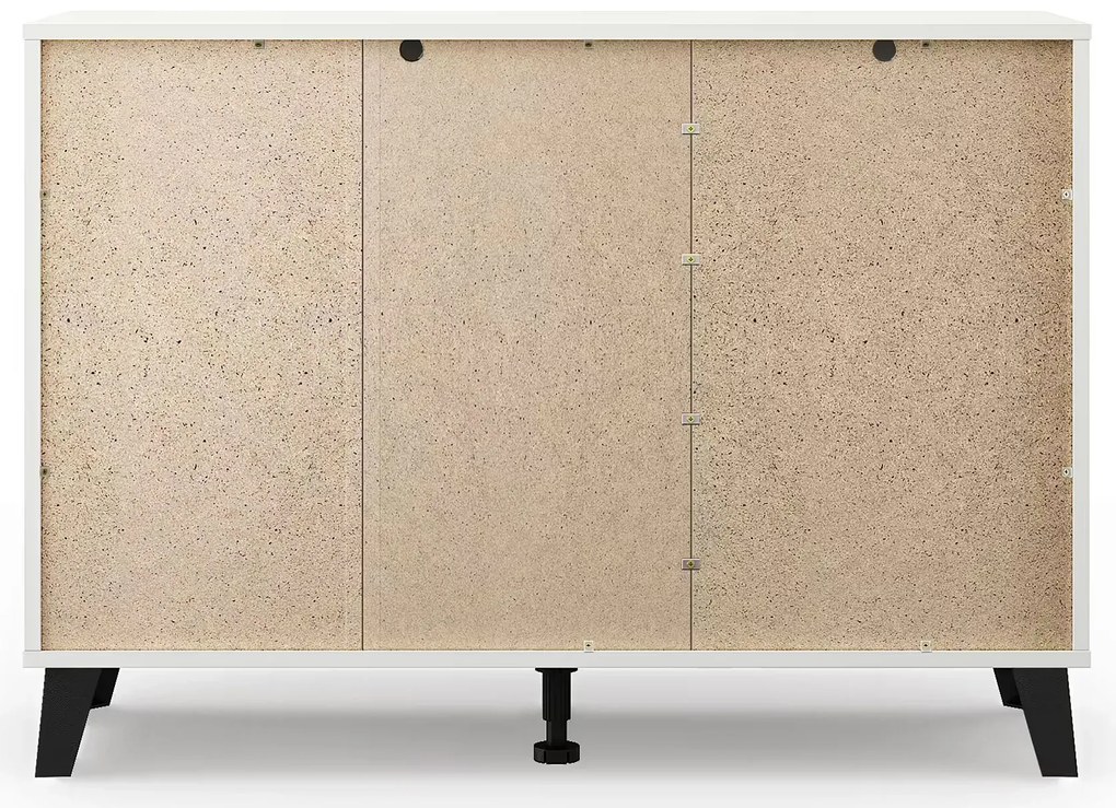 Skandynawska komoda z szafką i szufladami biały + dąb artisan L9-N52