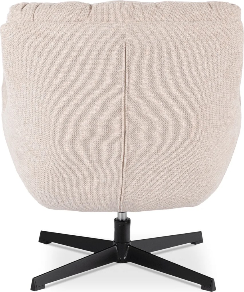 Fotel Wypoczynkowy Obrotowy REAL do Salonu Kremowy Nowoczesny