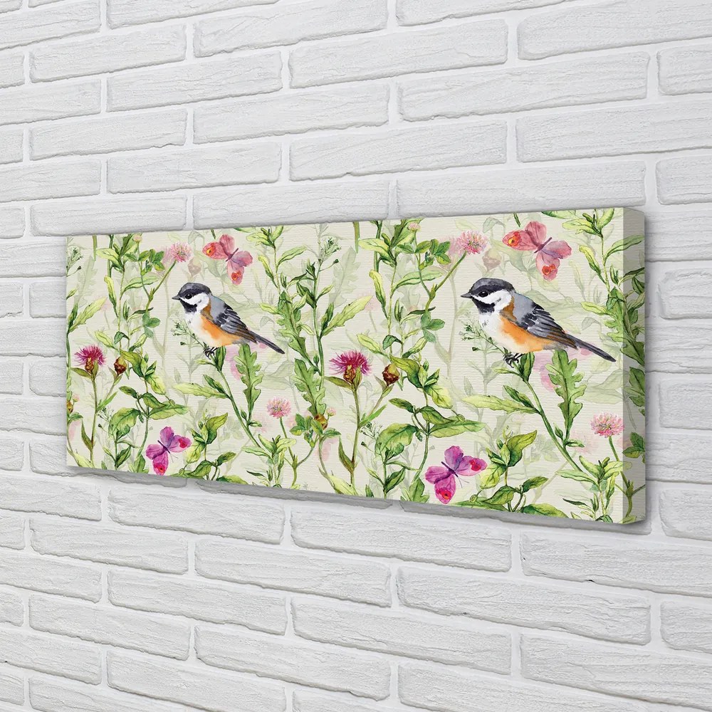 Obraz canvas na ścianę Ptak Ukryty w Trawie