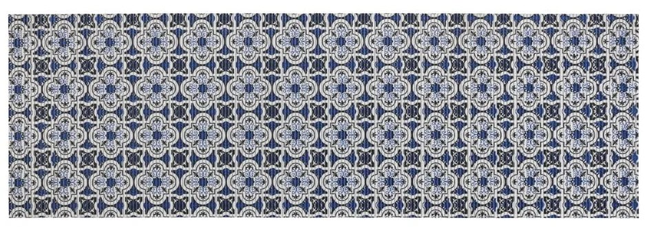 Biało-niebieski plastikowy dywanik łazienkowy 65x200 cm Murcia – Wenko