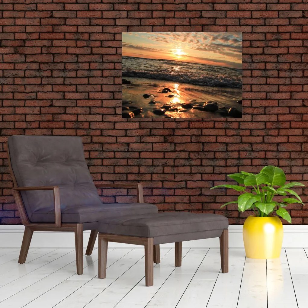 Obraz - Zachód słońca nad oceanem (70x50 cm)
