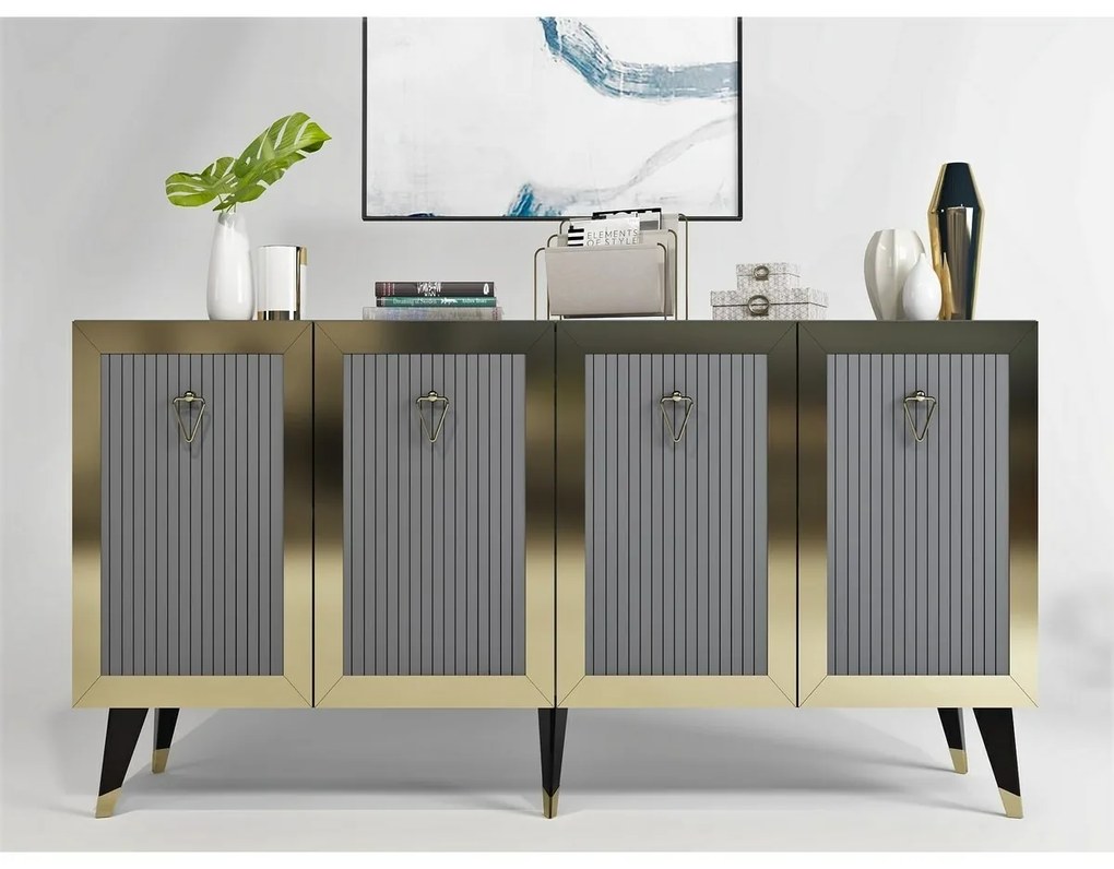 Szafka Bare Anthracite and Gold