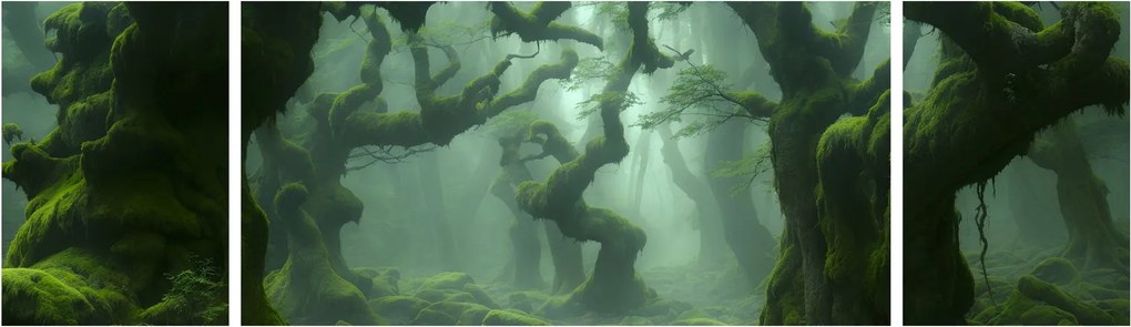 Obraz - Las porośnięty mchem (170x50 cm)