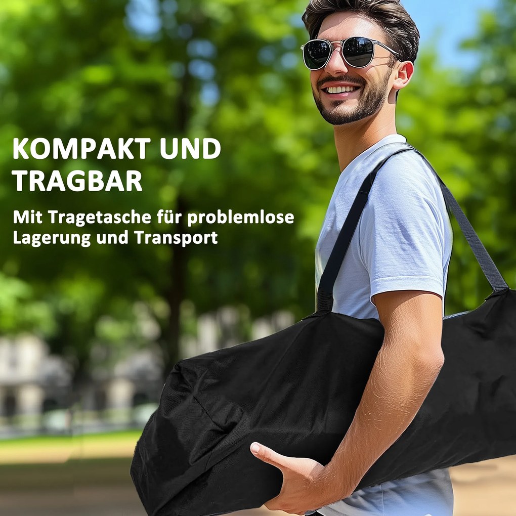 Outsunny Zestaw 2 Składanych Krzeseł Kempingowych z Podłokietnikami, Uchwytem na Napój i Chłodziarką, Czarne