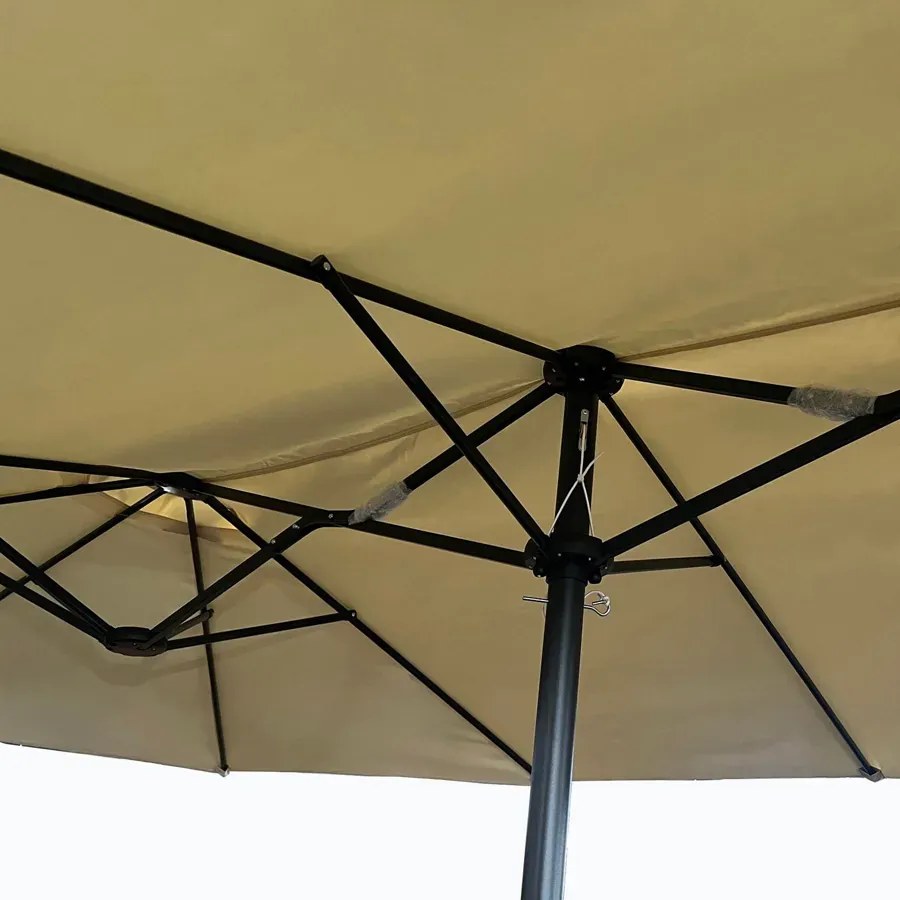 Potrójny beżowy parasol do ogrodu - Berlog