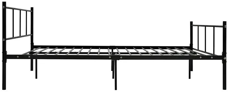 Czarne metalowe łóżko małżeńskie 140x200 cm - Kalea