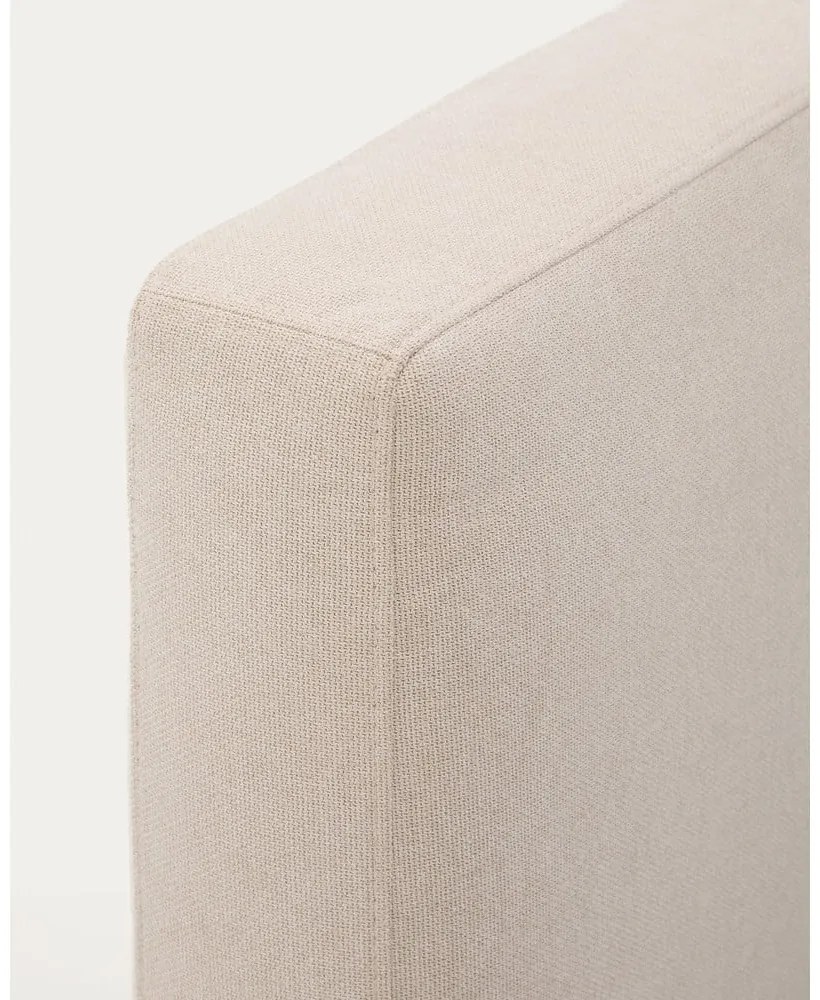 Beżowe tapicerowane łóżko jednoosobowe bez stelaża 90x200 cm Blok – Kave Home
