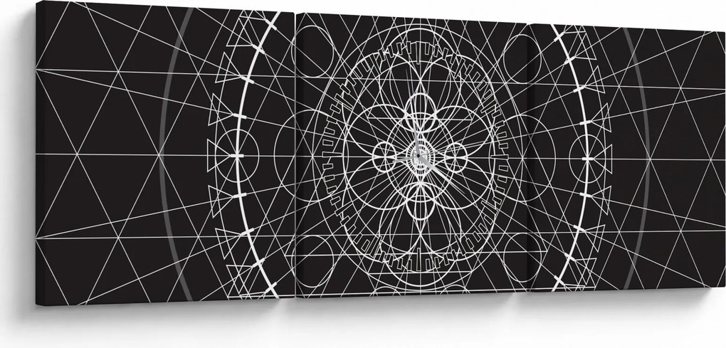 Obraz - Abstrakcja zegara (z zegarem) (90x30 cm)