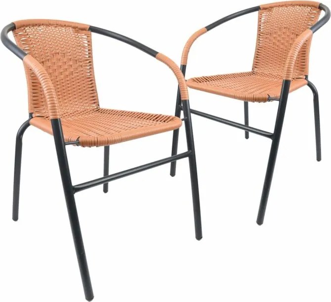 Zestaw krzeseł ogrodowych, szary/naturalny, 2szt