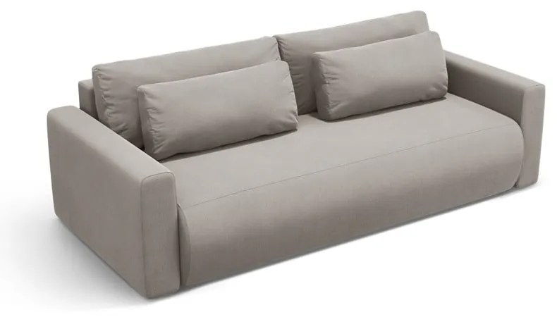 Jasnoszara aksamitna rozkładana sofa ze schowkiem 238 cm Belfast – Cosmopolitan Design