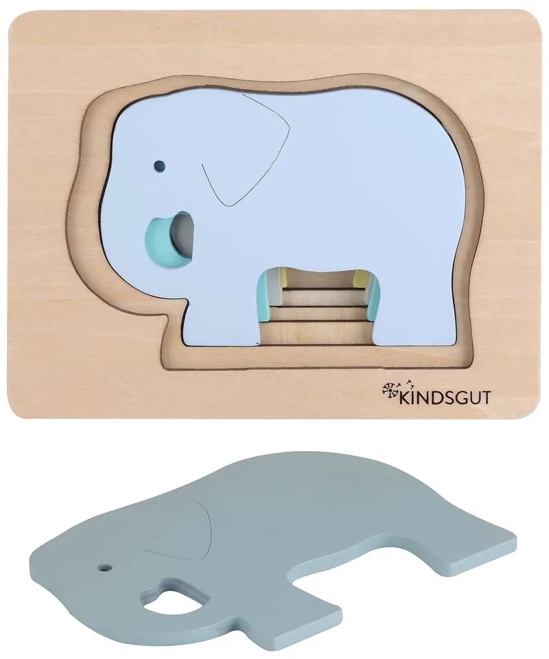 Dziecięce drewniane puzzle Kindsgut Elephant