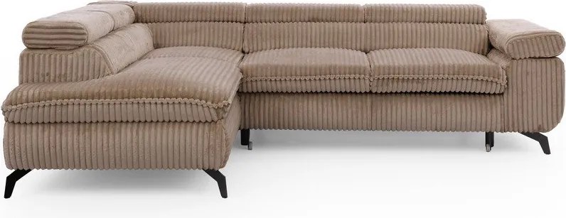 Brązowy sztruksowy narożnik (lewostronny/w kształcie litery L) Marbeya – Ropez