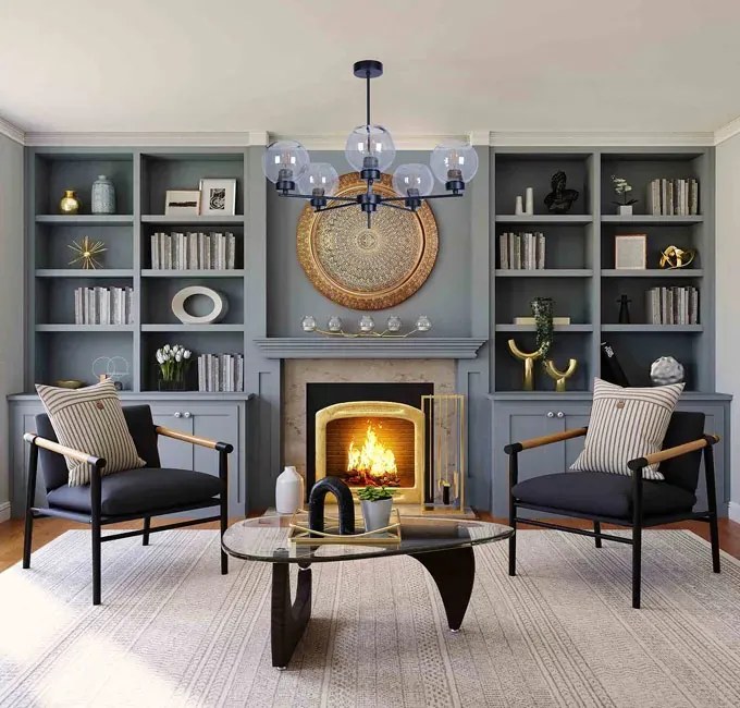 Pięcioramienna lampa wisząca loftowa - 10X S818 E6-N43