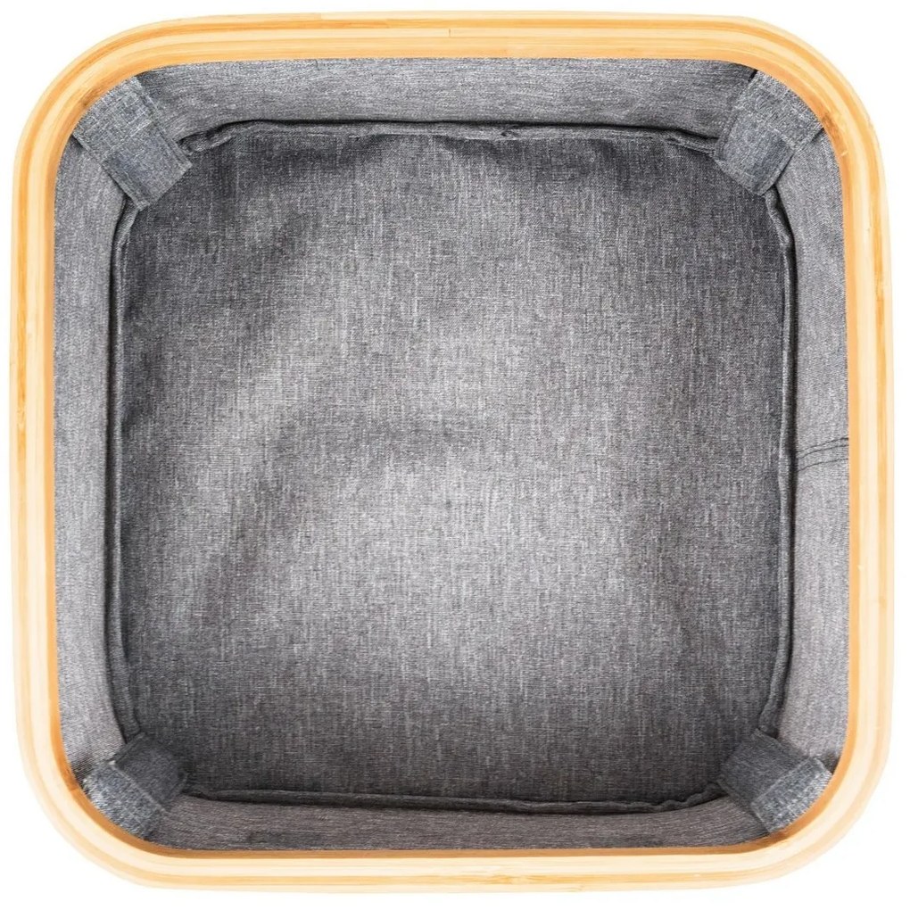 Pojemnik do przechowywania G21 30 x 30 x 15 cm,bambusowy z pokrywką, szary