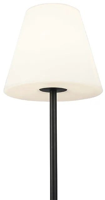 Zewnetrzna Lampa podłogowa zewnętrzna czarna z białym kloszem 35 cm IP65 - VirginiaDesignerski Oswietlenie zewnetrzne