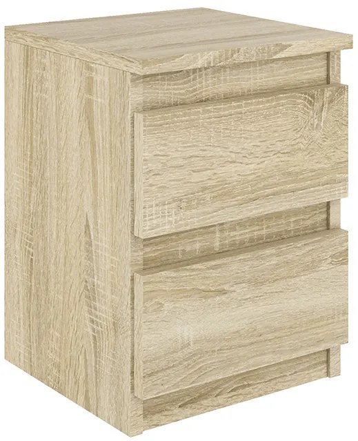 Szafka nocna BASIC 2 szuflady – Dąb Sonoma | 30x41x30 cm