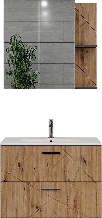 Zestaw mebli łazienkowych antracyt/artisan 80x44.6x57 irma