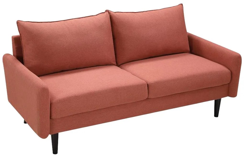 Kanapa 3-osobowa HALIA z tkaniny – kolor terracotta