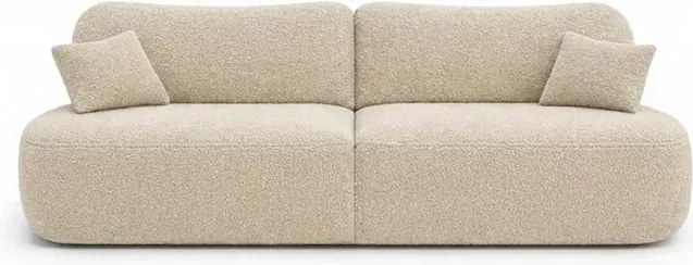Sofa AVERIO Rozkładana Dwuosobowa Beżowa Boucle Japandi