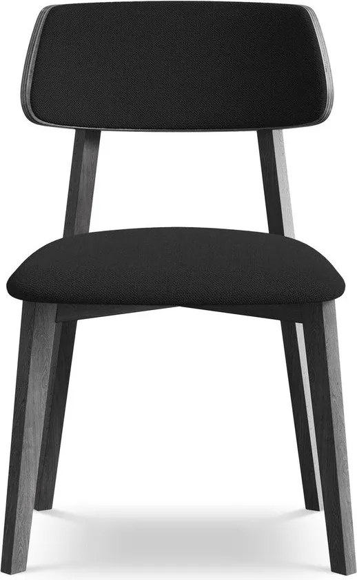 Czarne krzesło z litego drewna Niu – Makamii