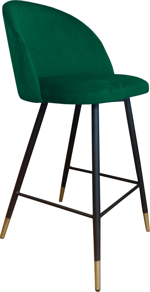 Hoker Colin krzesło barowe tkanina Welur podstawa metalowa hoker nowoczesny : Kolor nogi - Czano-złota stożek, Kolor tkaniny - VELVET - MG25, Typ siedziska - Siedzisko stałe