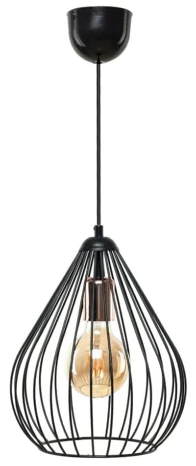 Czarna lampa wisząca z metalowym kloszem ø 24 cm Fasah – Opviq lights