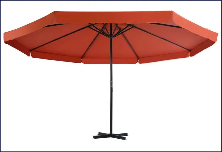 Okrągły w kolorze parasol ogrodowy terakoty D7-L05