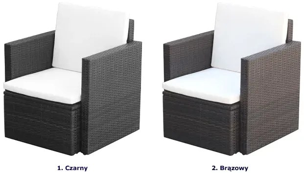 Brązowy polirattanowy fotel ogrodowy S8-H48