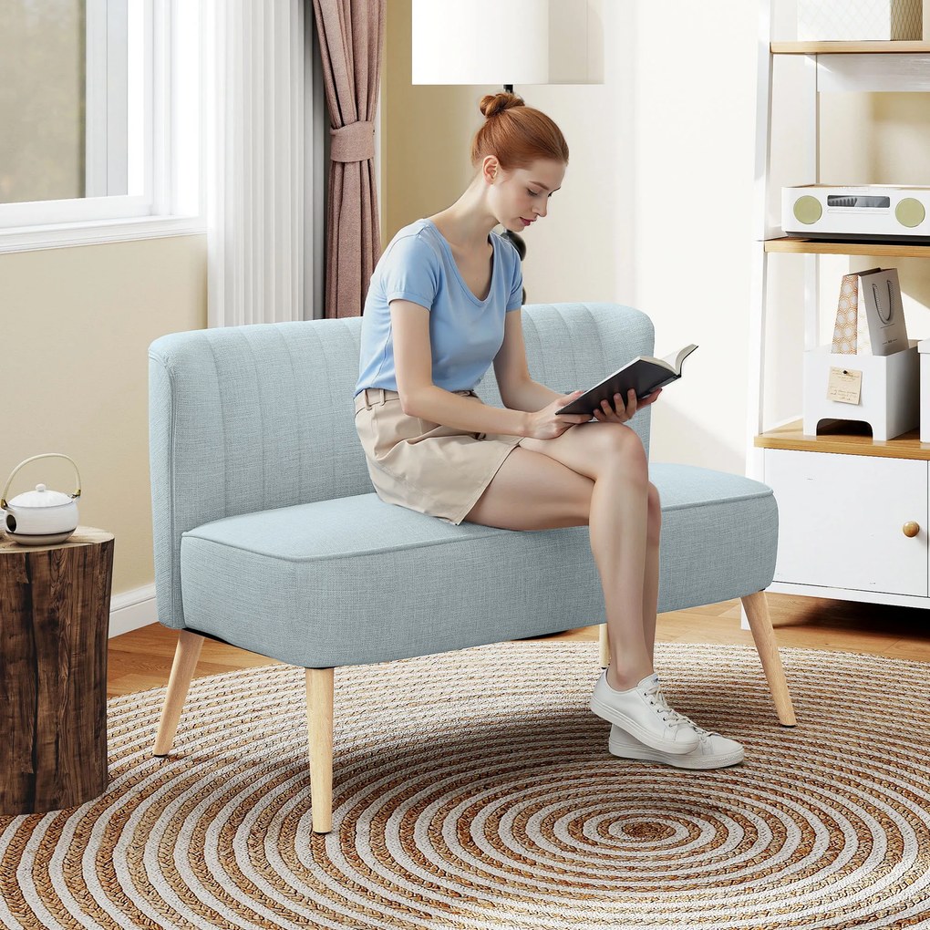 HOMCOM 2-osobowa sofa, miękkie obicie, łatwa w pielęgnacji, udźwig do 220 kg, 117 x 56,5 x 77 cm, jasny zielony | Aosom PL