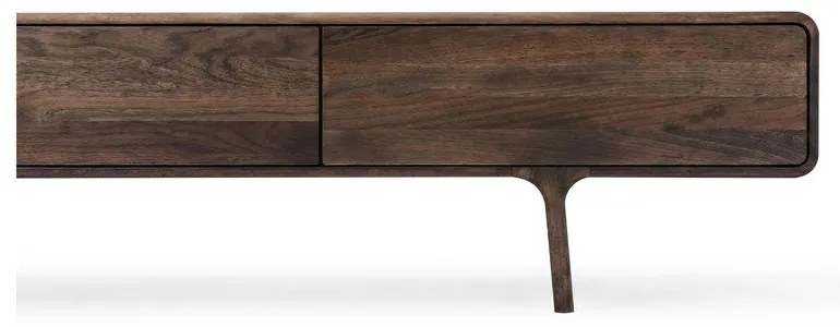 Brązowa szafka pod TV z litego drewna dębowego 220x45x45 cm Fawn – Gazzda