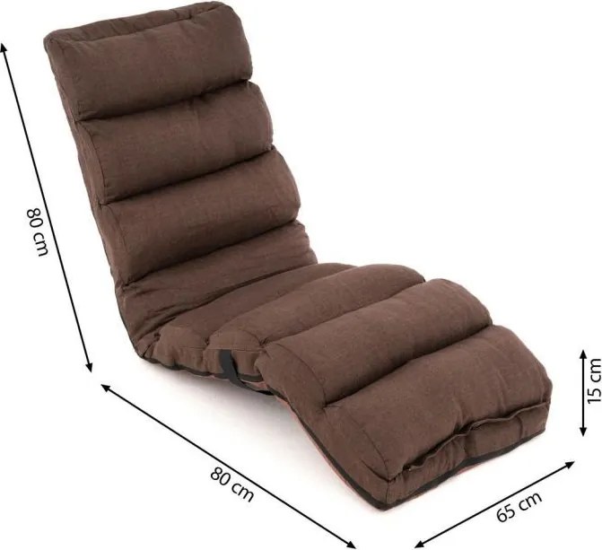 Leżak regulowany, brązowy
