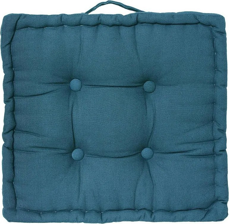 Poduszka podłogowa z bawełny niebieskiej 40x40cm "Dorian" Miękka i Wygodna