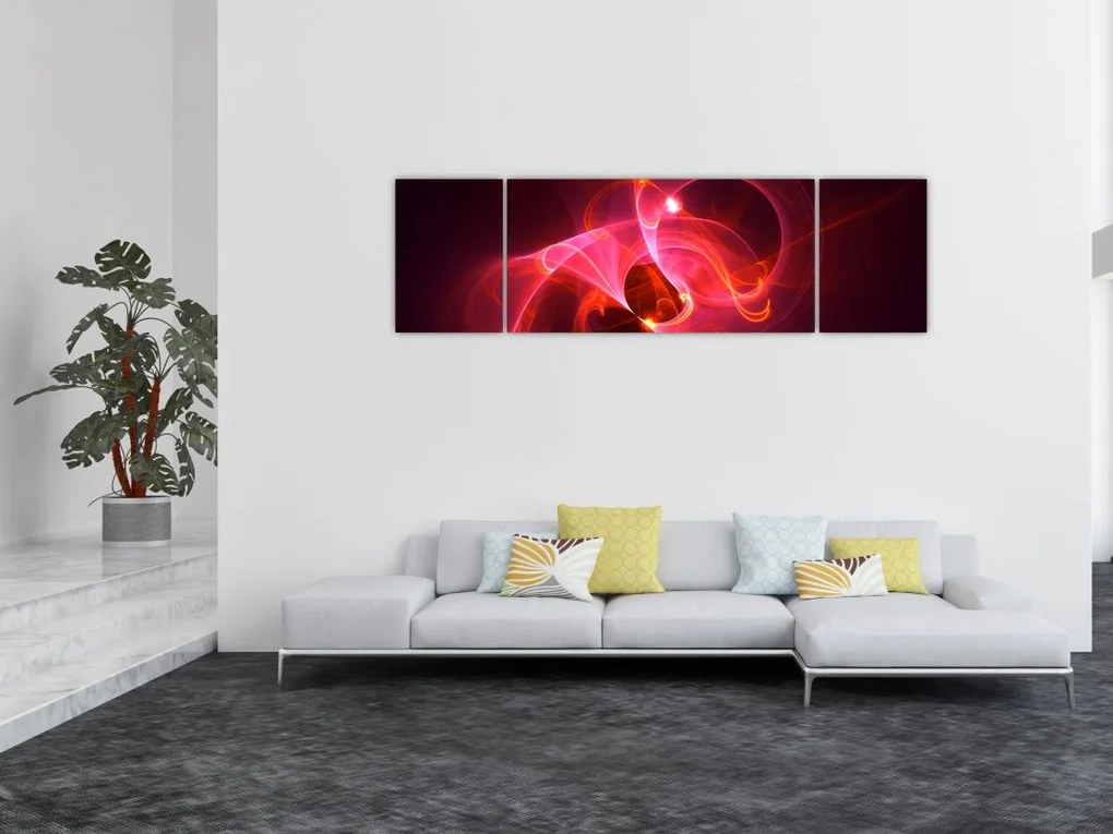 Nowoczesny obraz różowej abstrakcji (170x50 cm)
