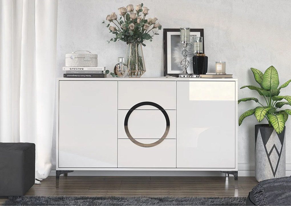 Biała nowoczesna komoda Dancan EVA / połysk