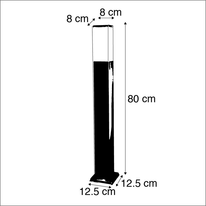 Zewnetrzna Inteligentna lampa zewnętrzna 80 cm stal z WiFi P45 - Malios Nowoczesny Oswietlenie zewnetrzne